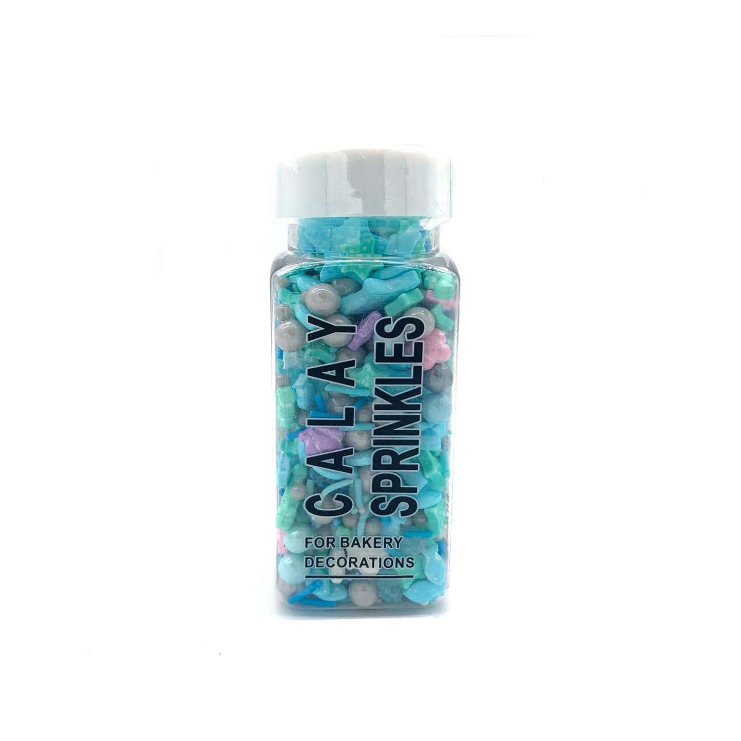 Blue Starfish Sprinkle Sweets Sprinkles For Baking Dessert Shell Sea Theme Hippocampi Cupcake Cake Topper 3.5 Ounces,Mix Gluten-