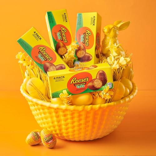 Reese Creme Eggs Easter Candy 4 Pack - Milk Chocolate Peanut Butter Eggs Individually Wrapped Easter Candy For Parties, Egg Hunt