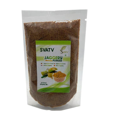 SVATV Jaggery Powder, Hand Crushed Gur Powder | Natural Sweetener | Brown Sugar | Indian Sugar Cane Substitute | No Preservative