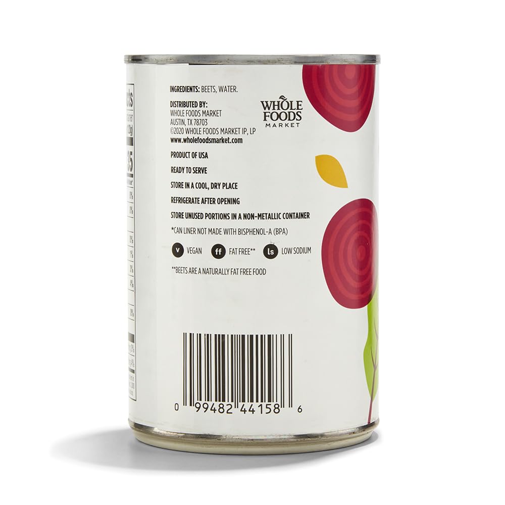 365 By Whole Foods Market, No Salt Added Sliced Beets, 15 Ounce