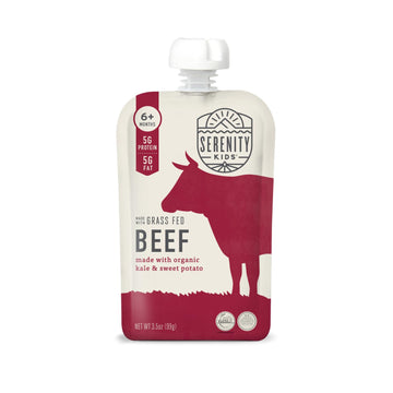 Serenity Kids 6+ Months Baby Food Pouches Puree Made With Ethically Sourced Meats & Organic Veggies | 3.5 Ounce Bpa-Free Pouch |