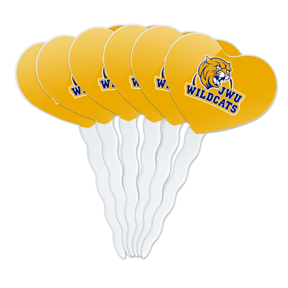 GRAPHICS & MORE Acrylic Cupcake Picks Set of 6, Johnson & Wales University Heart Love Decoration, Model CUPT.HRT.ACR.6PK.CLCJWU500B