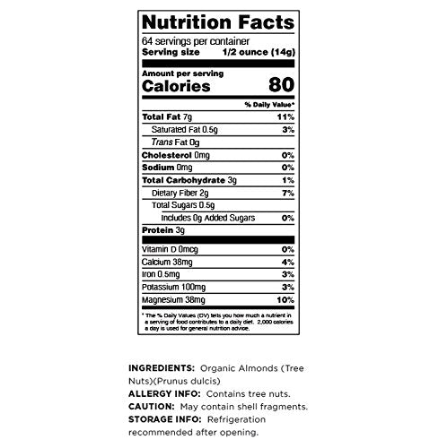 Terrasoul Superfoods Raw Unpasteurized Organic Almonds (Mylk Grade)  2 Pounds