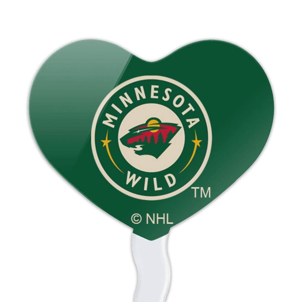 GRAPHICS & MORE NHL Minnesota Wild Heart Cupcake Picks Set of 6 - Multi Acrylic Decor