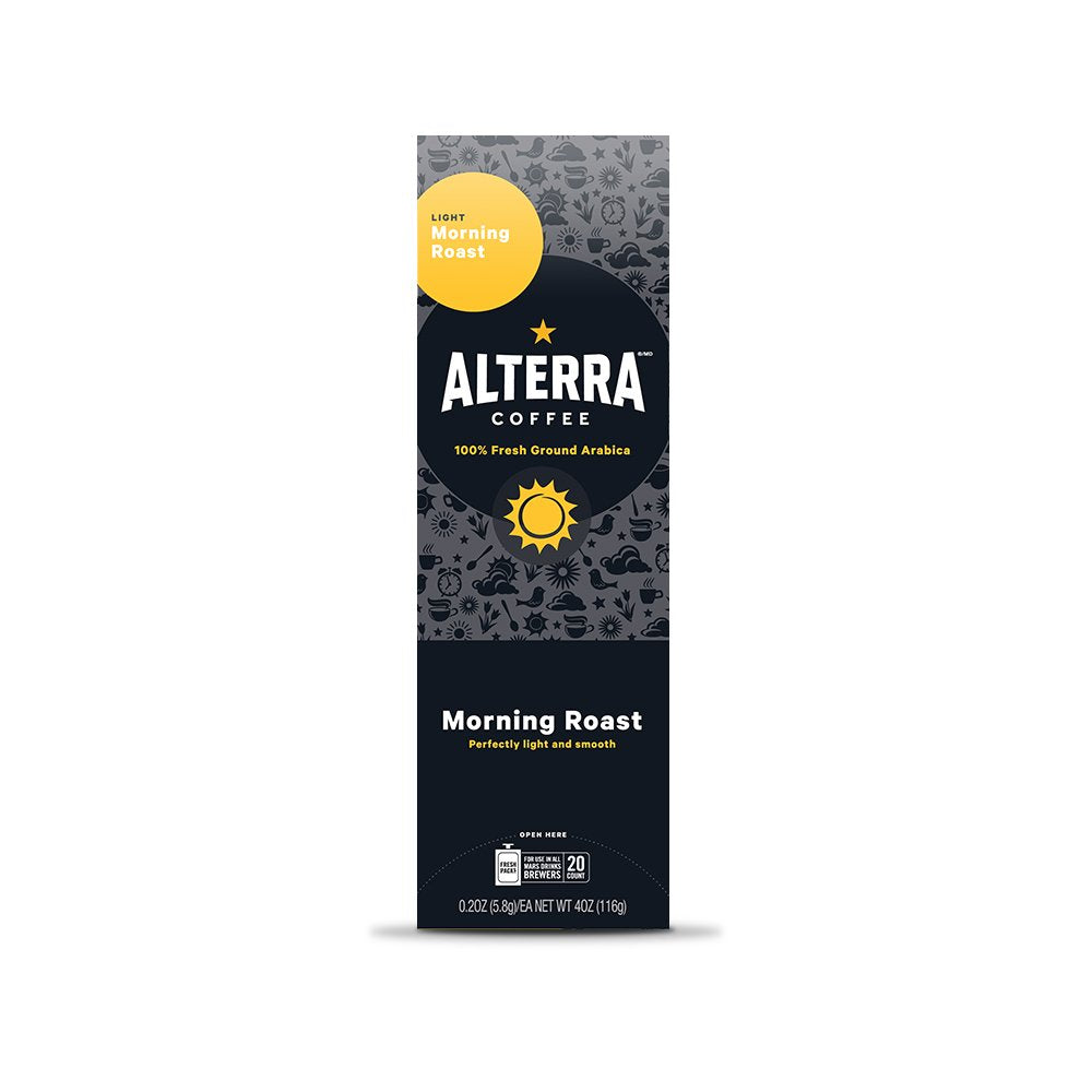 Alterra Coffee Morning Roast Single Serve Freshpacks For Mars Drinks Flavia Brewer, 20 Packets, 40 Oz