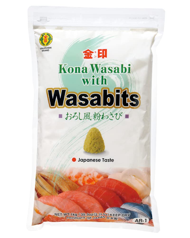 Kinjirushi Wasabits Japanese Wasabi Powder 1 kg - 2.2 lbs/Wasabi Paste, Horseradish Root Powder, Wasabi Bulk, Powdered Wasabi, W
