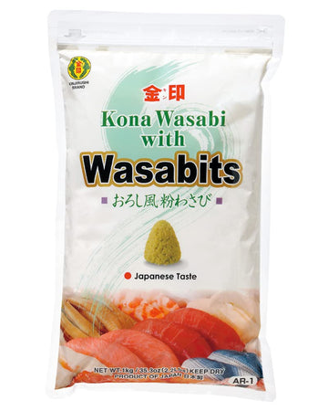 Kinjirushi Wasabits Japanese Wasabi Powder 1 kg - 2.2 lbs/Wasabi Paste, Horseradish Root Powder, Wasabi Bulk, Powdered Wasabi, W