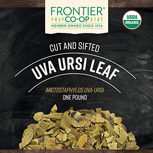 Frontier Co-Op Uva Ursi Leaf, Cut And Sifted, Certified Organic, Kosher | 1 Lb. Bulk Bag | Arctostaphylos Uva-Ursi (L.) Spreng.