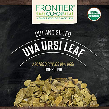 Frontier Co-Op Uva Ursi Leaf, Cut And Sifted, Certified Organic, Kosher | 1 Lb. Bulk Bag | Arctostaphylos Uva-Ursi (L.) Spreng.