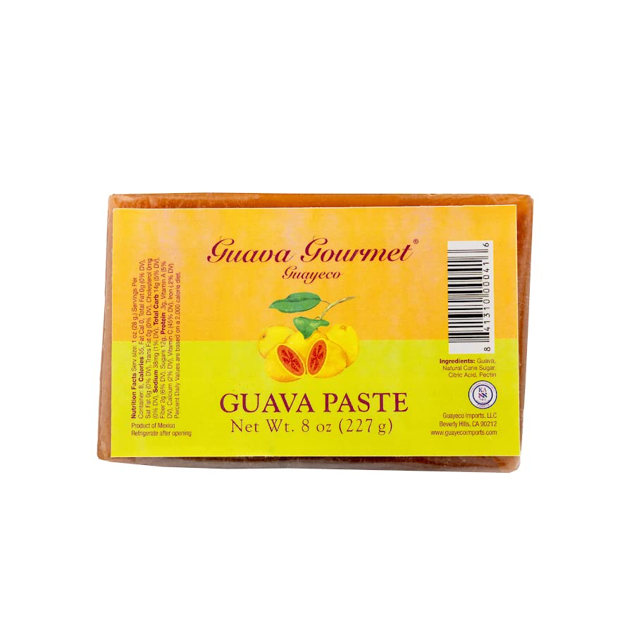 Guava Gourmet Guava Paste (8 Oz. Bar - 3 Pack), Fresh Guava Fruit Preserves, All- Natural, Non-Gmo, Vegan, Gluten And Cholestero