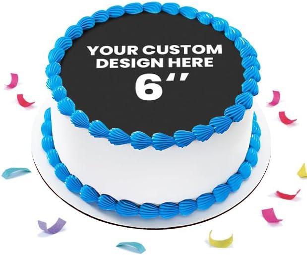 EPOC-PRINT Custom Edible Image Toppers - Upload Photos - 6 Round - Multi Color - Frosting Sheet