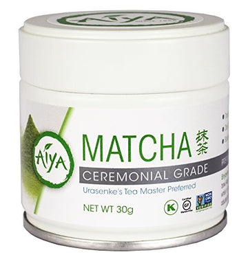 Aiya Authentic Japanese Origin Ceremonial Grade Matcha Green Tea Powder, 30G Tin (1.06 Oz.)