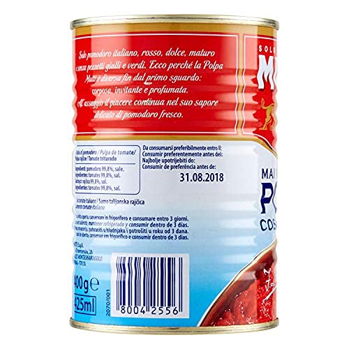 Mutti Crushed Tomatoes (Polpa), 14 Oz. | 1 Pack | Italy’S #1 Brand Of Tomatoes | Fresh Taste For Cooking | Canned Tomatoes | Vegan Friendly & Gluten Free | No Additives Or Preservatives