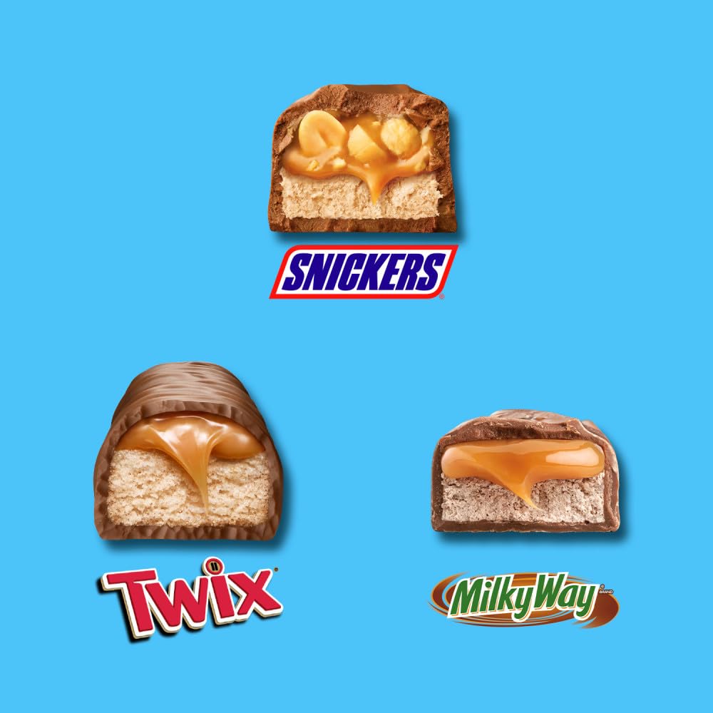 Mars Snickers, Twix, & Milky Way Minis Chocolate Candy Bars Variety Pack, 150 Ct Bulk Bag