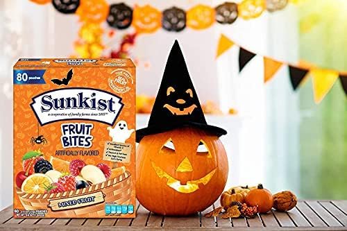 Sunkist Halloween Fruit Snacks Variety Pack - 80 Count (64 oz) Individually Wrapped Candy, Halal, Peanut-Free, Fat-Free Bulk Mix