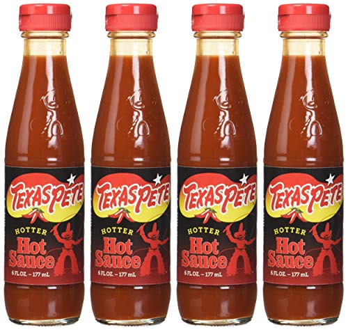 Texas Pete Hotter Hot Sauce, 6 Ounce (4 Bottles)