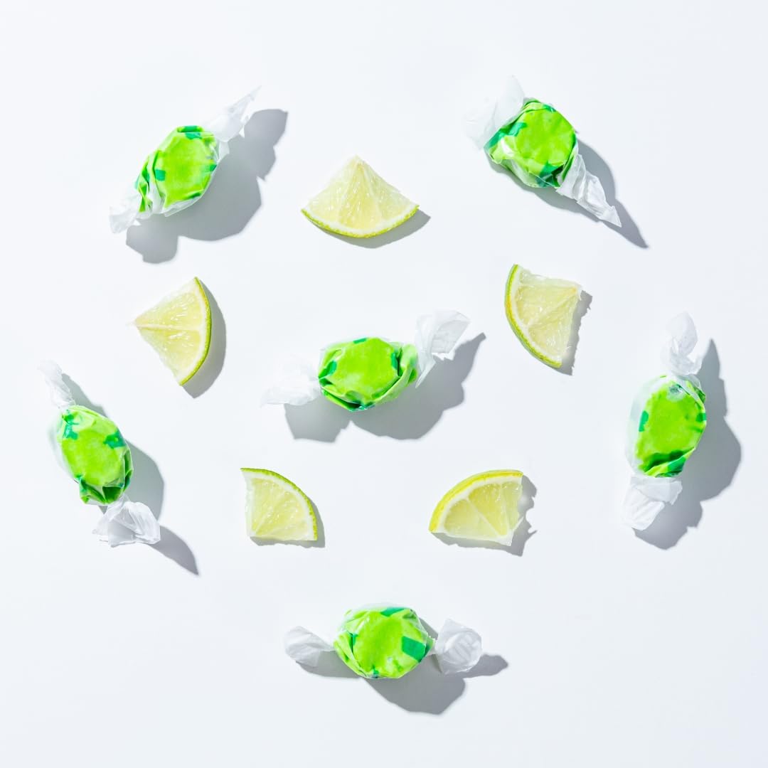 Taffy Shop Blimey Limey, Lime Salt Water Taffy - Gourmet Soft Chewy Candy, Bulk Sweet Snack, Fresh Gift & Gluten-Free, 35 Indivi