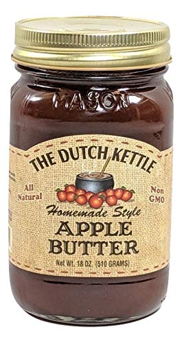 The Dutch Kettle Amish Homemade Style Apple Butter 2 - 18 Oz. Jars Made From The Finest Ingredients Non-Gmo No Preservatives