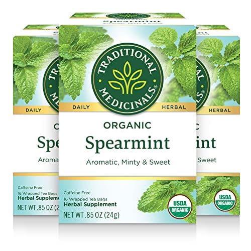 Traditional Medicinals Organic Spearmint Herbal Tea, Healthy & Refreshing (16 Count (Pack Of 3))