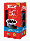 Lindsay Snack And Go Medium Black Ripe Pitted Olives, Case Of 4 (16 Snack Cups)
