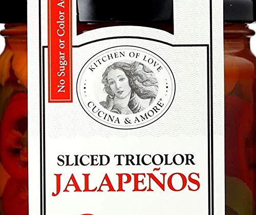 Cucina & Amore Sliced Tricolor Jalapeños, 14.5 Ounce