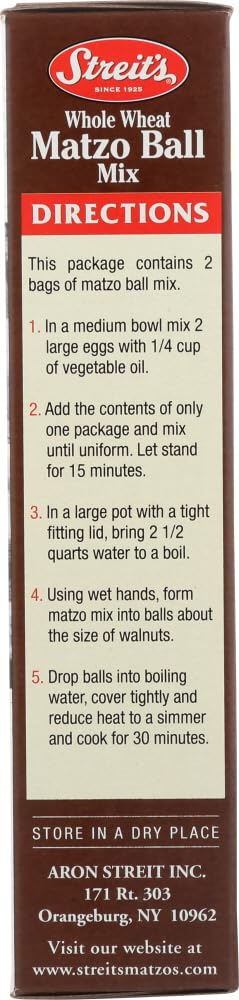 Streits Whole Wheat Matzo Ball Mix Kosher For Passover 4.5 Oz. (3-Pack)3