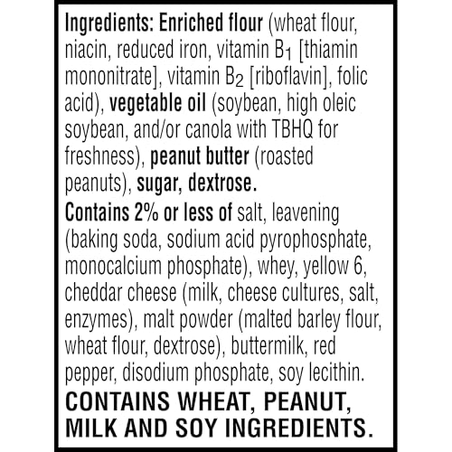 Keebler Sandwich ers  Single Serve Snack ers  Lunch Snacks  Cheese and Peanut Butter  11oz Tray (8 Packs)