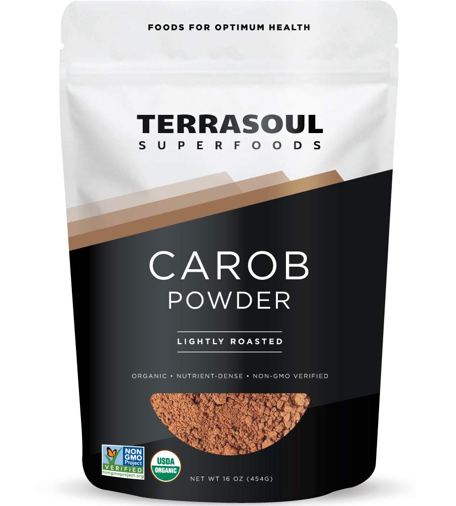 Terrasoul Superfoods Organic Carob Powder - High in Fiber, 1 Lb, Cocoa Powder Alternative