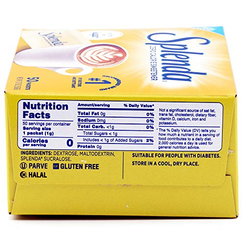 SPLENDA Zero Calorie Sweetener, 50 Count Packets (Pack of 2)