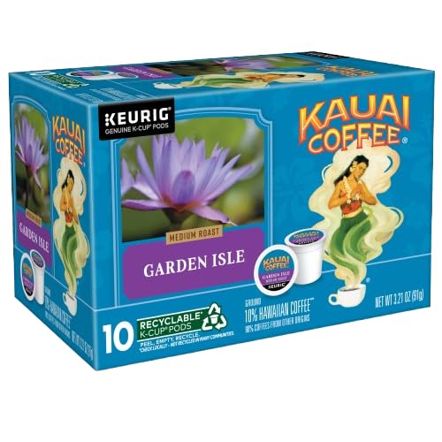Kauai Coffee K-Cup Pods for Keurig – Arabica Coffee, Mild to Dark Roast, 60 Count Total (6 Packs of 10)