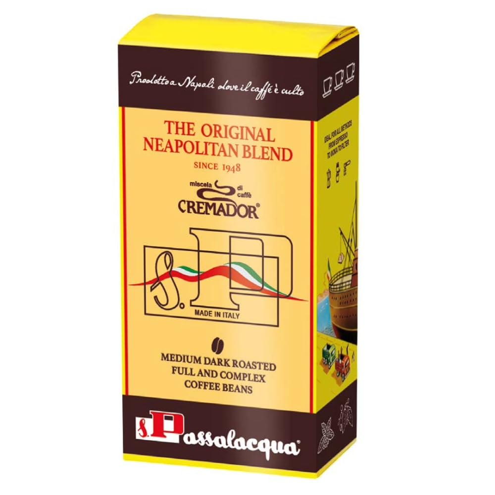 Passalacqua Cremador Whole Bean Coffee - 70% Arabica Medium/Dark Roast (1kg / 35.2 Ounce)
