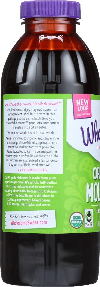 WHOLESOME SWEETENERS Molasses Blackstrap ORG F, 16 OZ, PK- 12