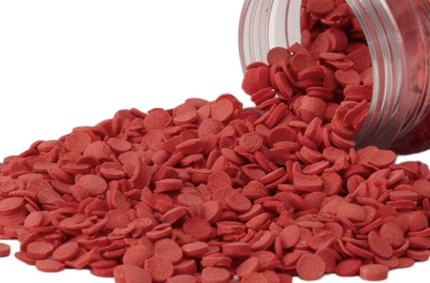 Edible Accents Red Sequins - Confectionery Accents, Gluten Free, Egg Free, Nuts Free, Kosher, Fancy Sprinkles Medley Mix, For Ba