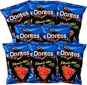 Dorito Doritos Cool Ranch Flamin' Hot Tortilla Chips, 1.75 Ounces (Pack Of 8), 1.75 Ounce (Pack Of 8)