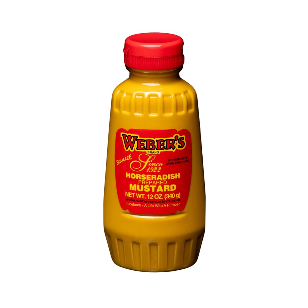 Webers Premium Horseradish Prepared Mustard Squeeze Bottle (3) 12 Oz. Container