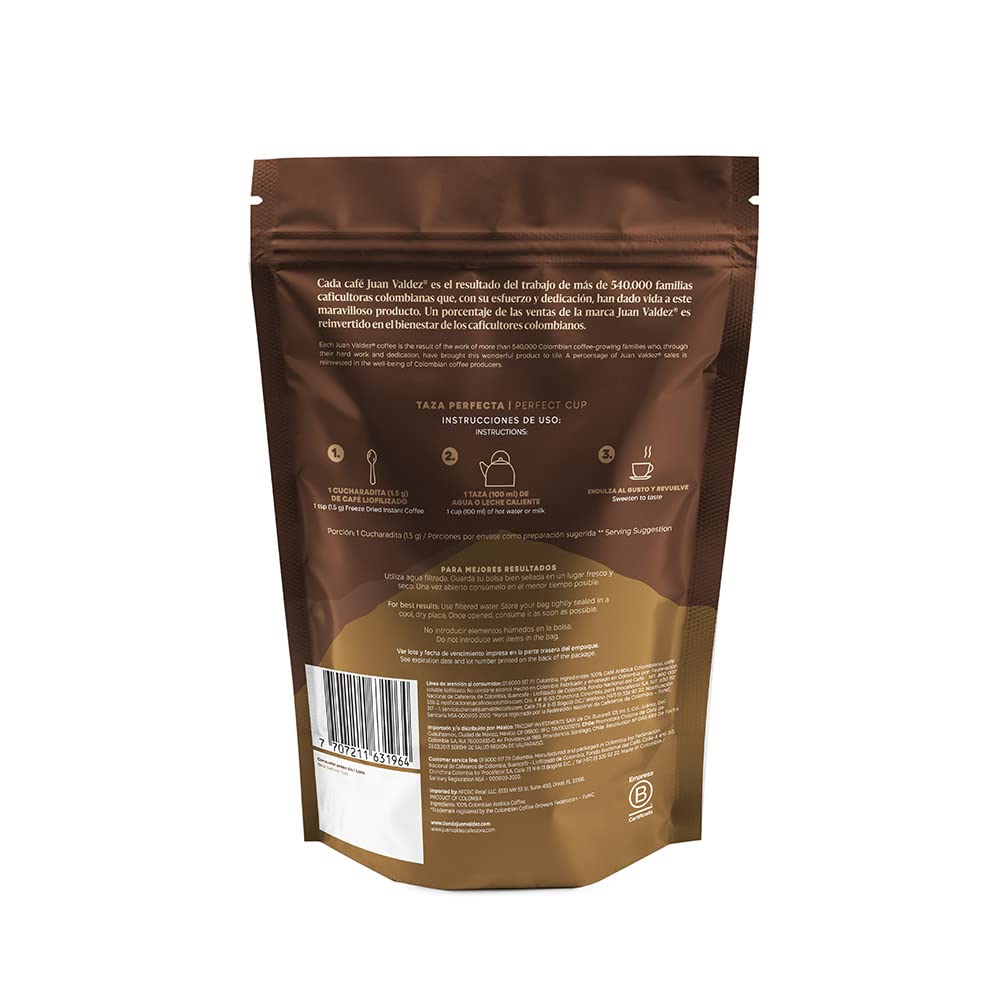 Juan Valdez Freeze Dried Coffee, Classic Flavor 3.5 Oz - Enhanced Colombian Coffee