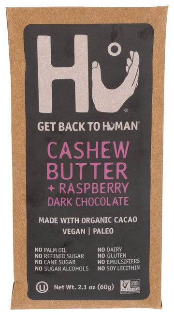 Hu Kitchen Organic Raspberry Cashew Butter Chocolate Bar, 2.1 Oz