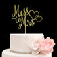 Miss To Mrs Cake Topper For Bridal Shower, Engagement, Wedding Party Decorations, Gold Glitter