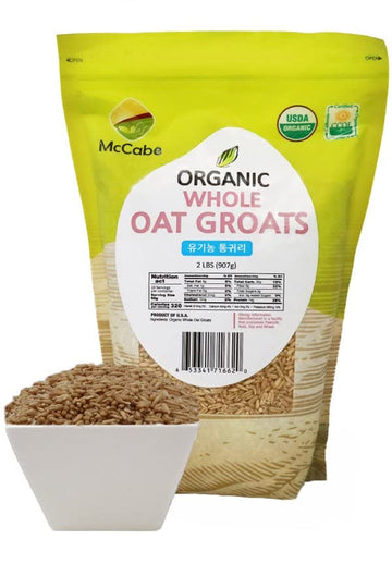 McCabe Organic Whole Oats Groats - Whole Grain Oats 2Lbs | Organic Raw Oats Groats | USDA and CCOF Certified | Product of USA