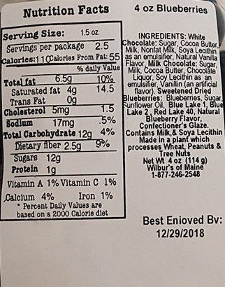 Chocolate Covered Blueberries - 4Oz Bag - Made In Maine