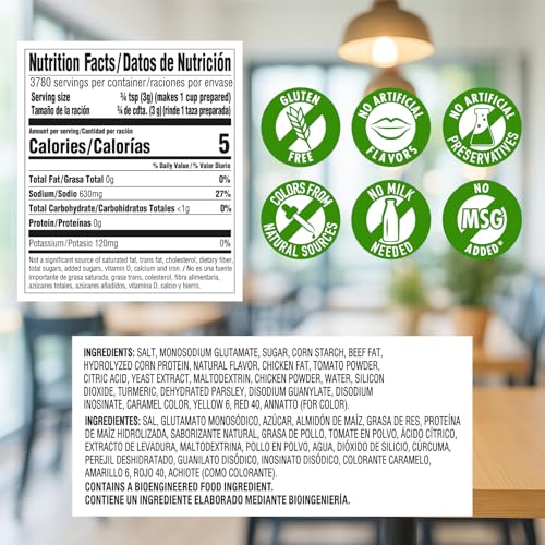 Knorr Professional Caldo de Tomate  Tomato Bouillon with Chicken Flavor Granulated Base  Bouillon as a Base  Marinade  Flavor Enhancer  Shelf Stable Convenience  236 Gallon Yield  25 lbs (Pack of 1)