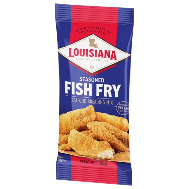 Louisiana Fish Fry - Seasoned Fish Fry Mix 10 Ounce (Pack of 1) Season All Your Fish, Shrimp, or Oysters to Perfection