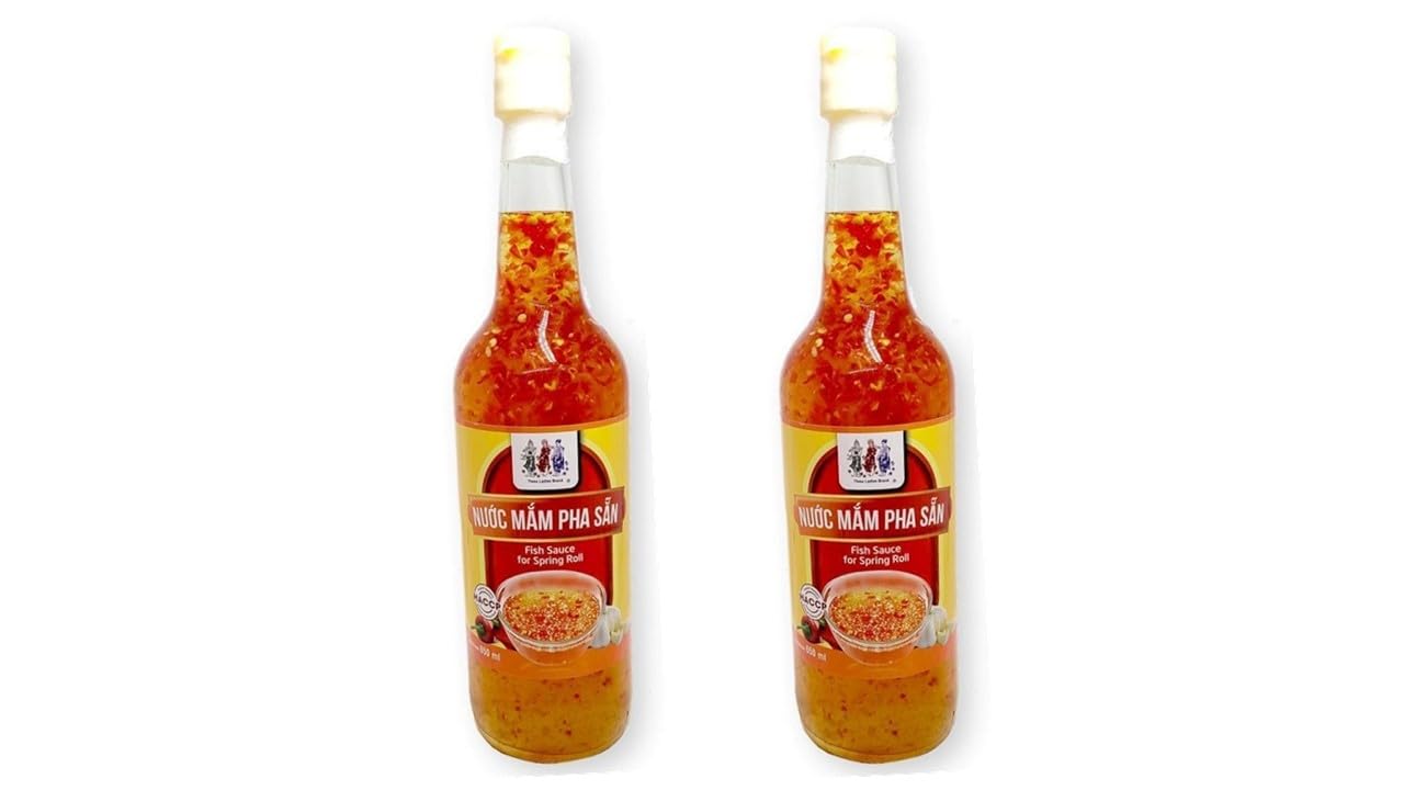 Generic 2 Packs - Fish Sauce for Spring Roll Glass Bottle - Nuoc Mam Pha San Dung Goi Cuon Chai Thuy Tinh - 650 mL per Glass Bot