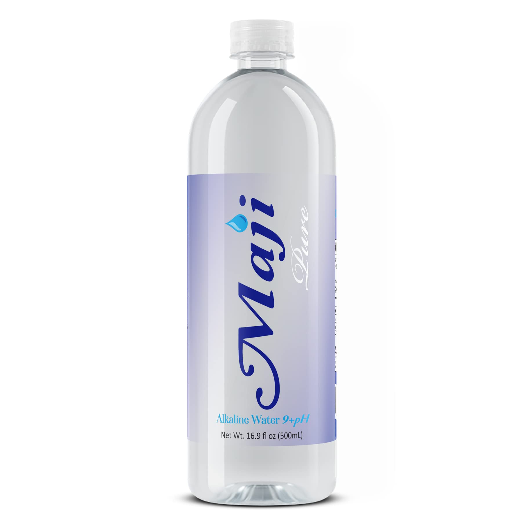 Maji Pure 16.9oz (Pack of 24), Bottled Alkaline Water, 99.9% Pure, 9.5 pH or Higher with a Clean Smooth Taste, Infused with Elec