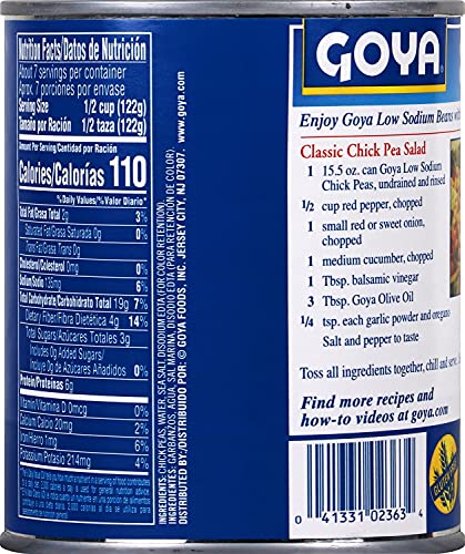 Goya Foods Low Sodium Chick Peas, Garbanzo Beans, 29 Ounce (Pack Of 12)