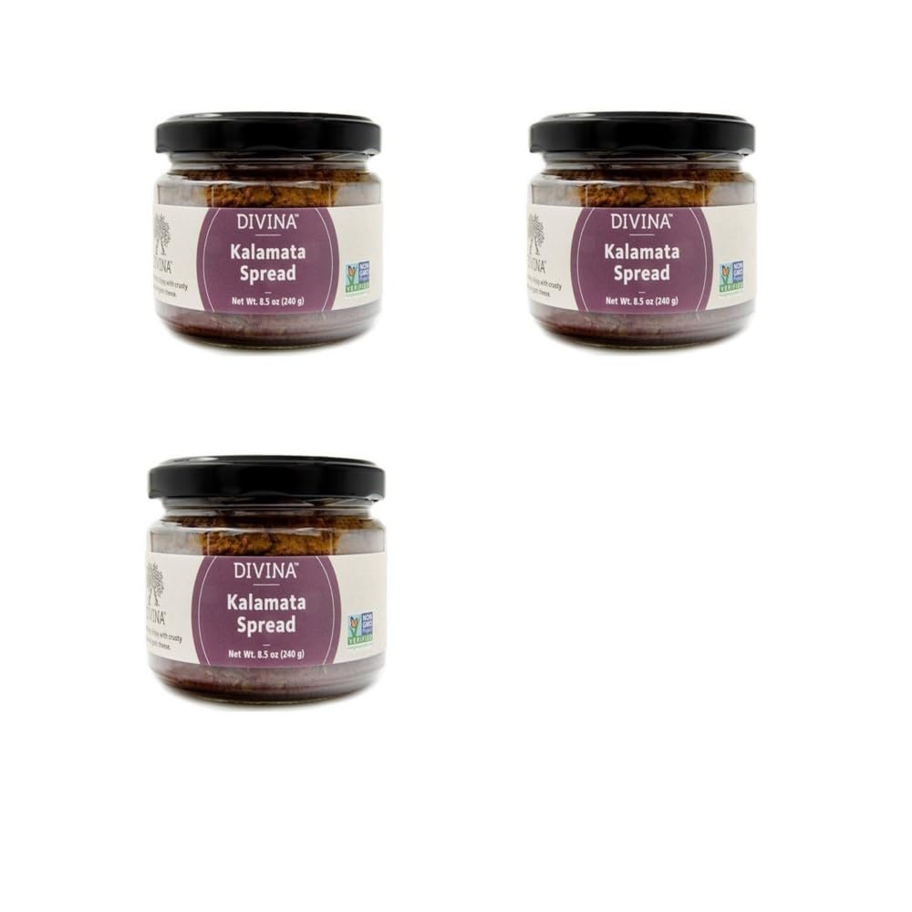 Divina Kalamata Olive Spread, 8.5 Ounce, Rich Flavor, Perfect for Dips and Spreads