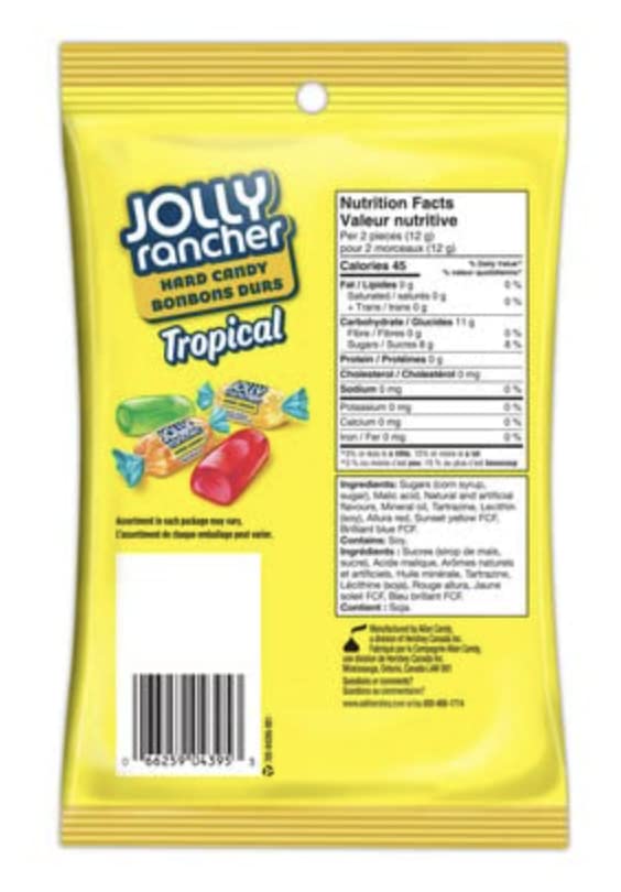 Jolly Rancher Tropical Hard Candy, 198G/7 Oz, Imported From Canada (2-Pack) Bundle With Couger Card