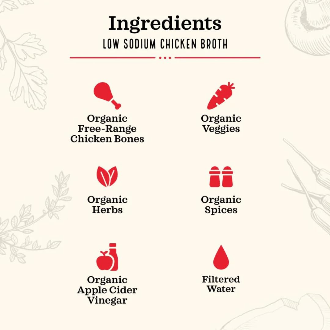 Kettle And Fire Reduce Sodium Chicken Organic Bone Broth, Keto, Paleo, Whole 30 Approved, Gluten Free, 17G Of Protein, Natural S