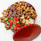 Christmas Popcorn Gift Tin - Gourmet Food Gifts - Plays Music - Chocolate & Popcorn Gift Tin, Holiday Basket - Nut Er Suite- Bonnie And Pop