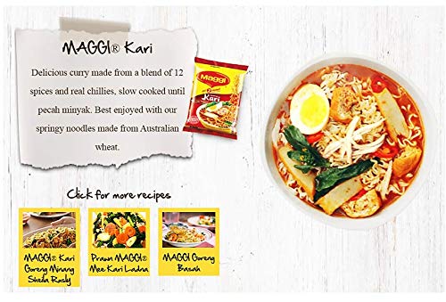 Maggi 2 Minutes Instant Noodle Bigger Serving Size Pack of 5 111g Per Pack (curry Flavor)